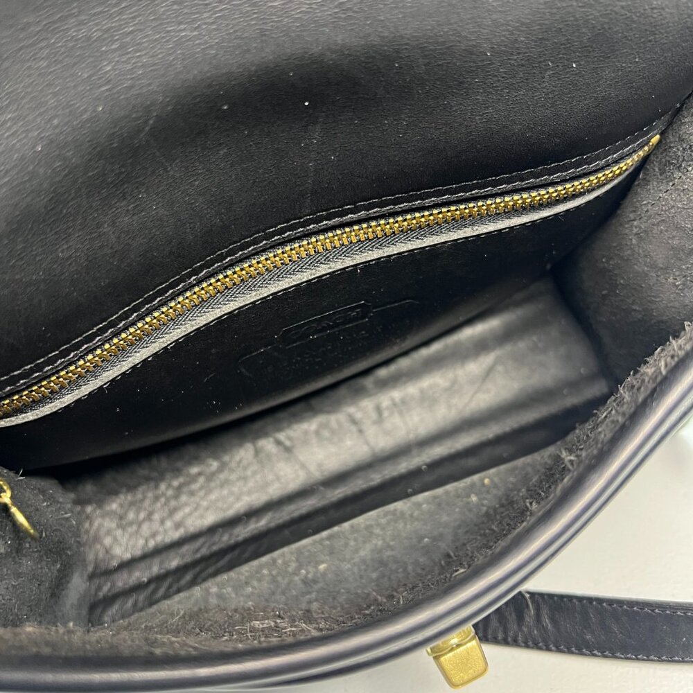 *SOLD*Coach Vintage Court Bag 9870 Crossbody Shoulder Satchel Black Brass EUC - Picture 15 of 16
